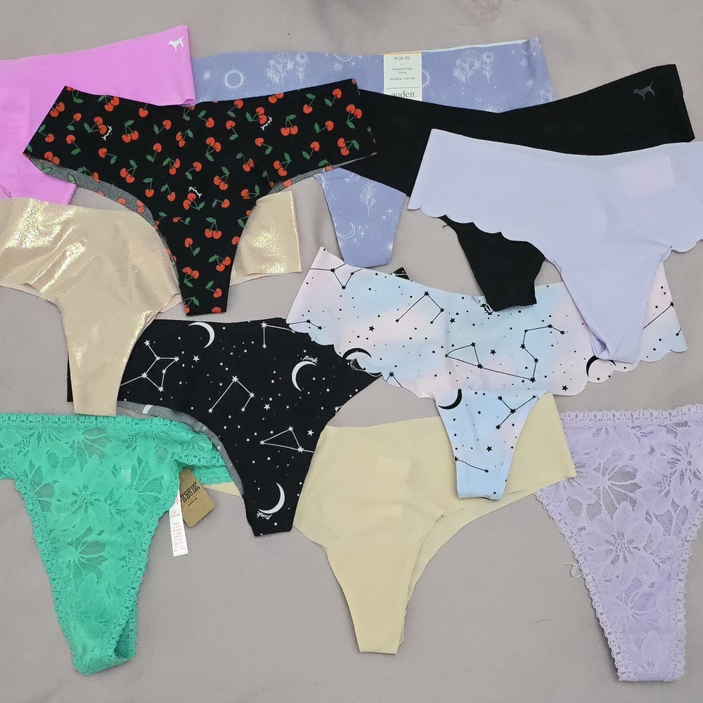 NWT Victorias Secret PINK Thong Set Sz M